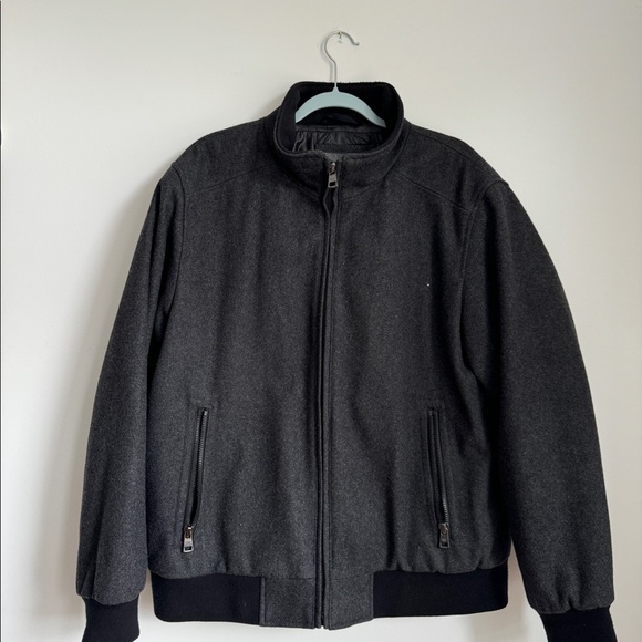 Calvin Klein Men's Wool Bomber Jacket With Knit Trim - Picture 6 of 6